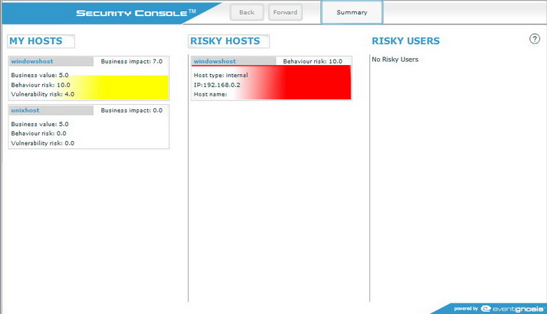 Screen shot- security console